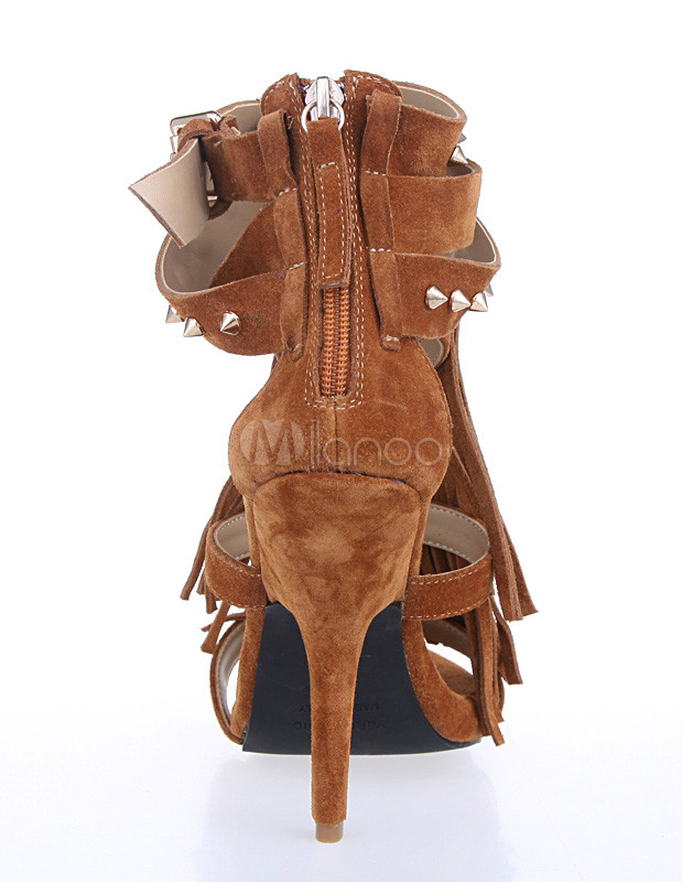 brown gladiator heels