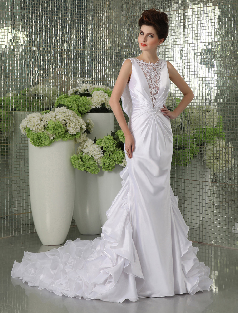 ivory evening gowns with sleeves