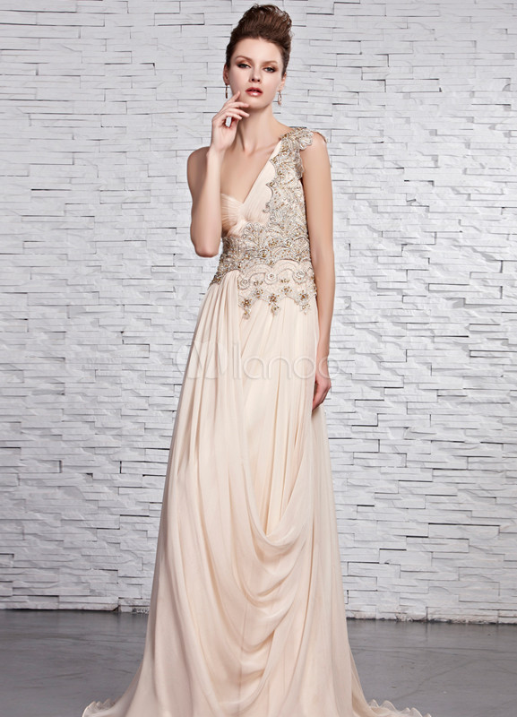 one shoulder silk gown