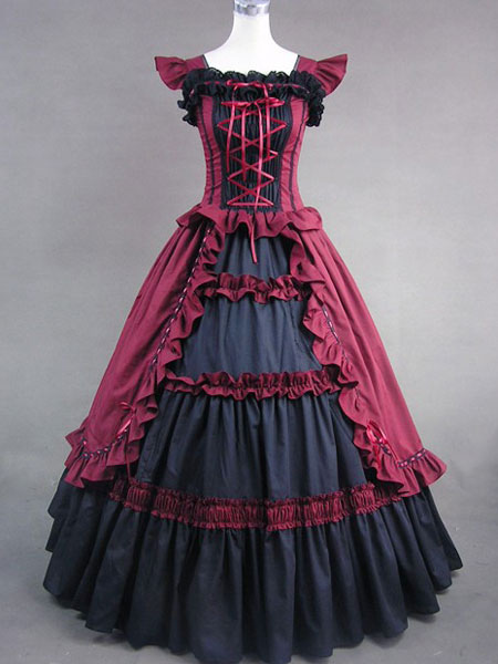victorian style red victorian dress