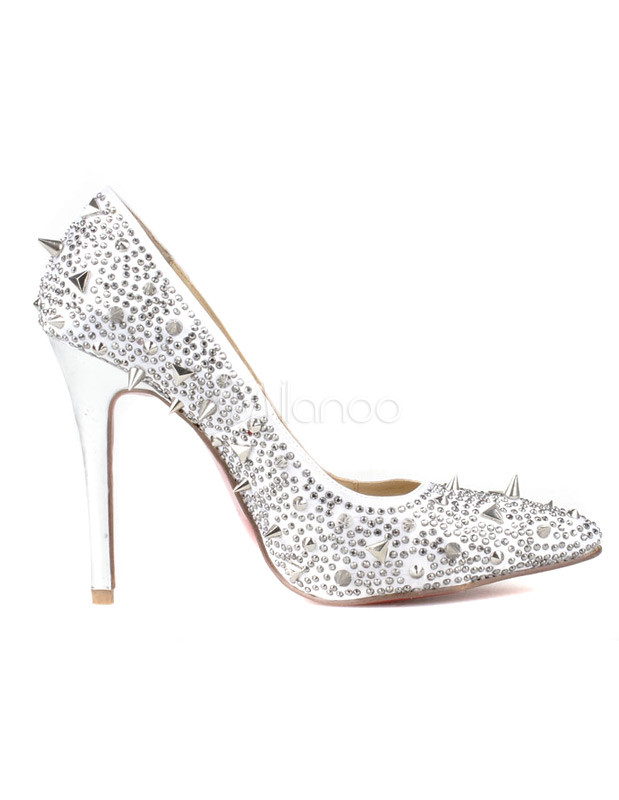 silver dress shoes with spikes