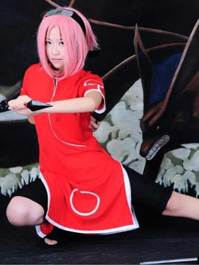 cosplay sakura haruno infantil anime naruto clássico fantasia original