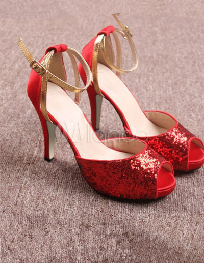 sequin strappy heels