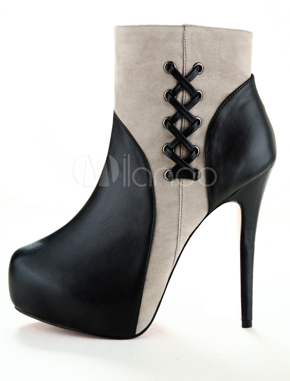 high heel sheepskin boots