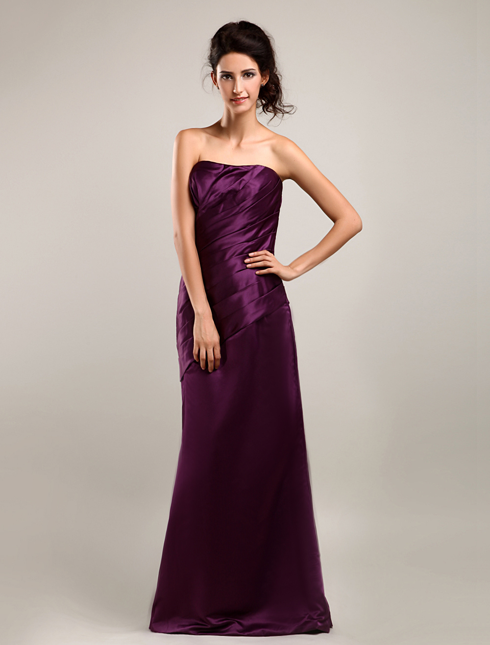 strapless floor length gown