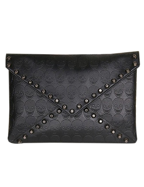 Studded Leather Shoulder Bag - Milanoo.com