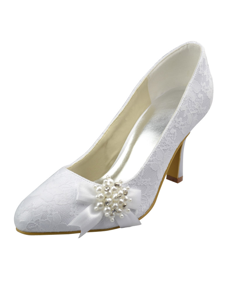 lace wedding pumps