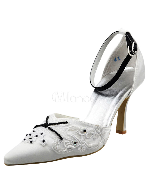 white lace high heel shoes