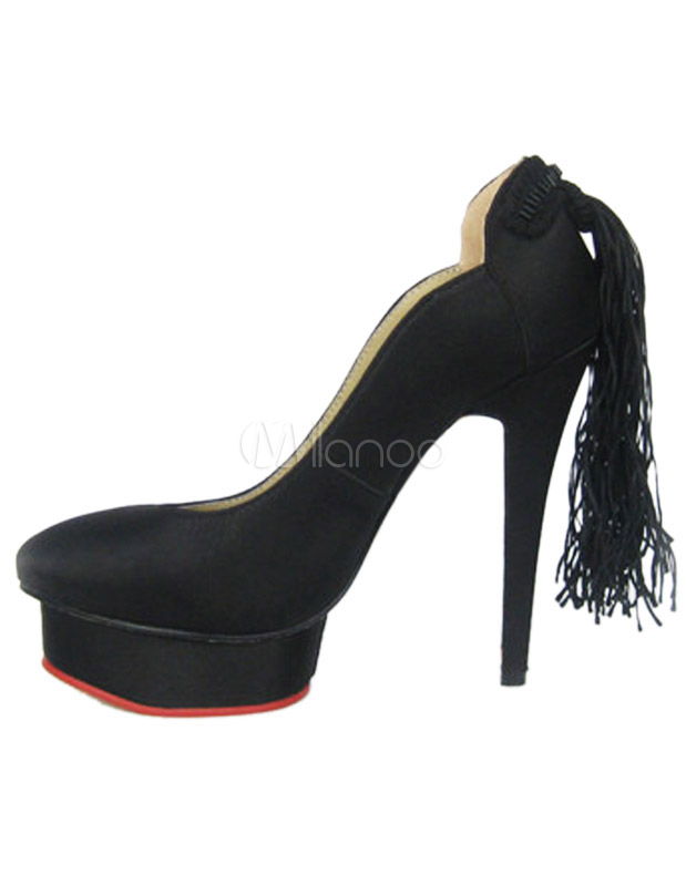 black spiked high heels