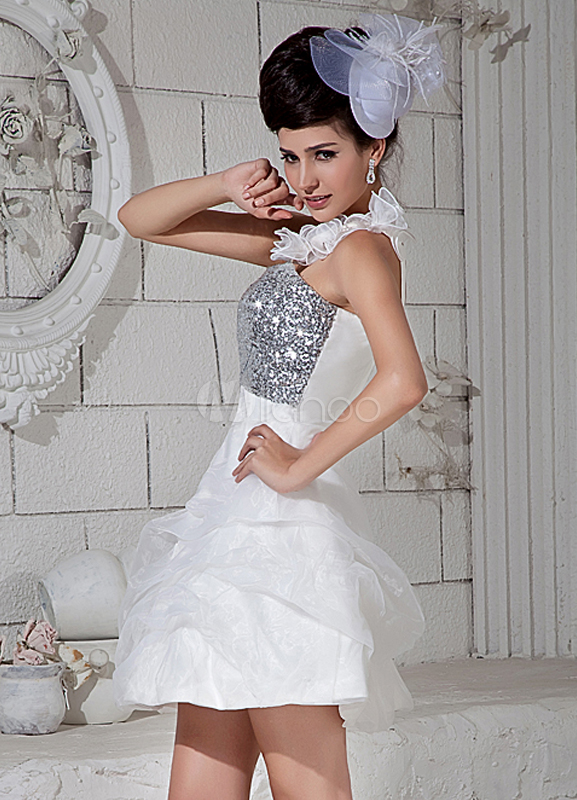 white one shoulder satin dress