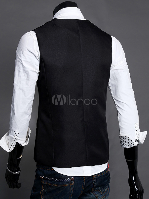 Chic Turndown Collar Cotton Men's Vest