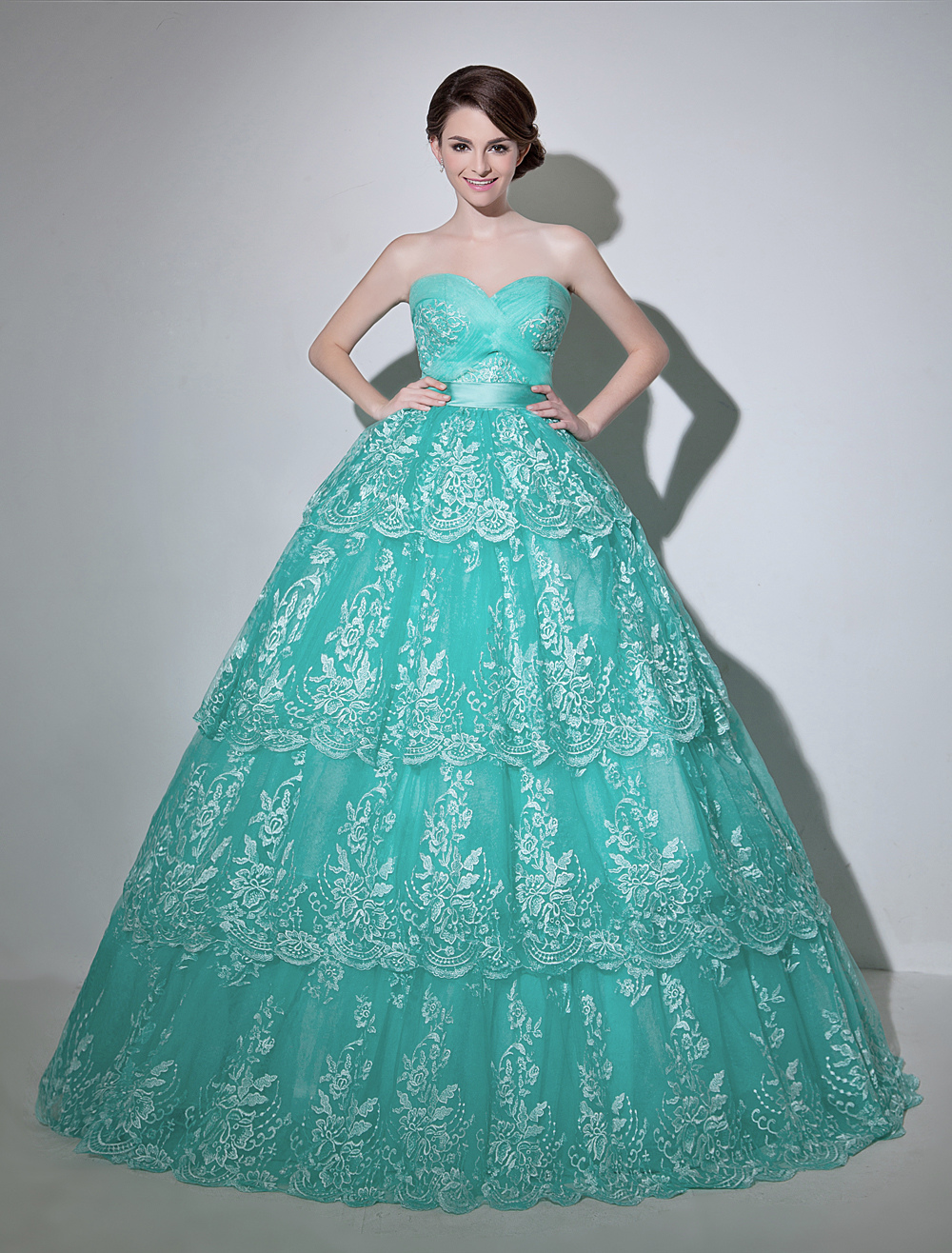 Turquoise Ball Wedding Dress