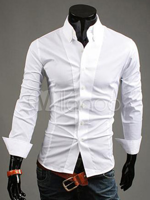 Turndown Collar White Shirt With Pure dxCBoer