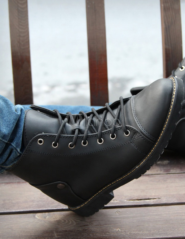boots noir a lacet homme