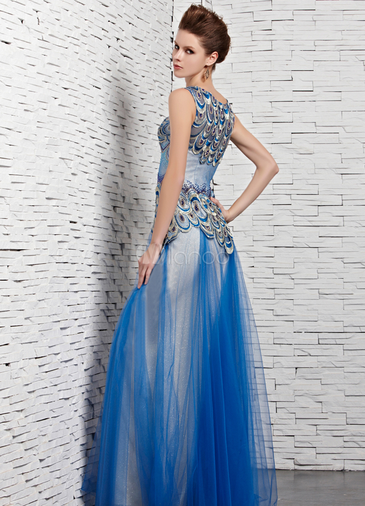 sky blue silk gown