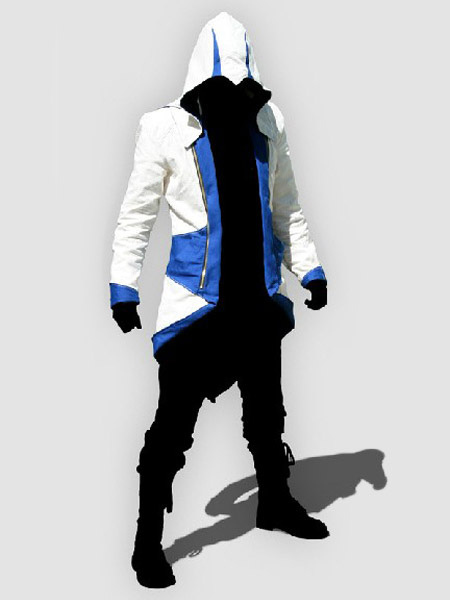 Halloween Sudadera con capucha de color azul y blanco Inspirado por Assassins Creed - Cosplayshow.com
