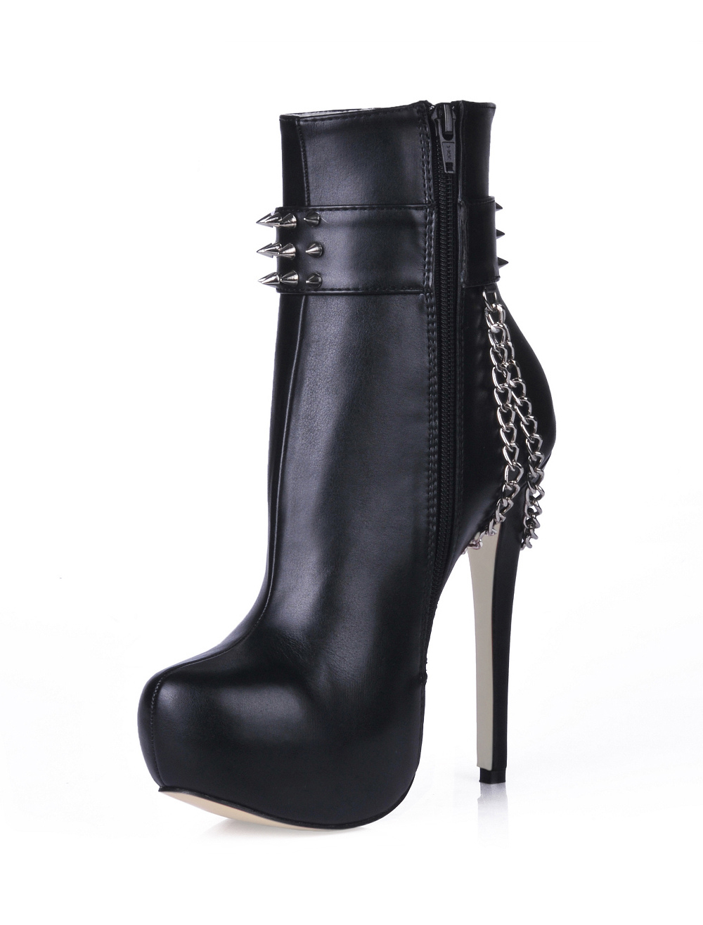 black ankle boots round toe
