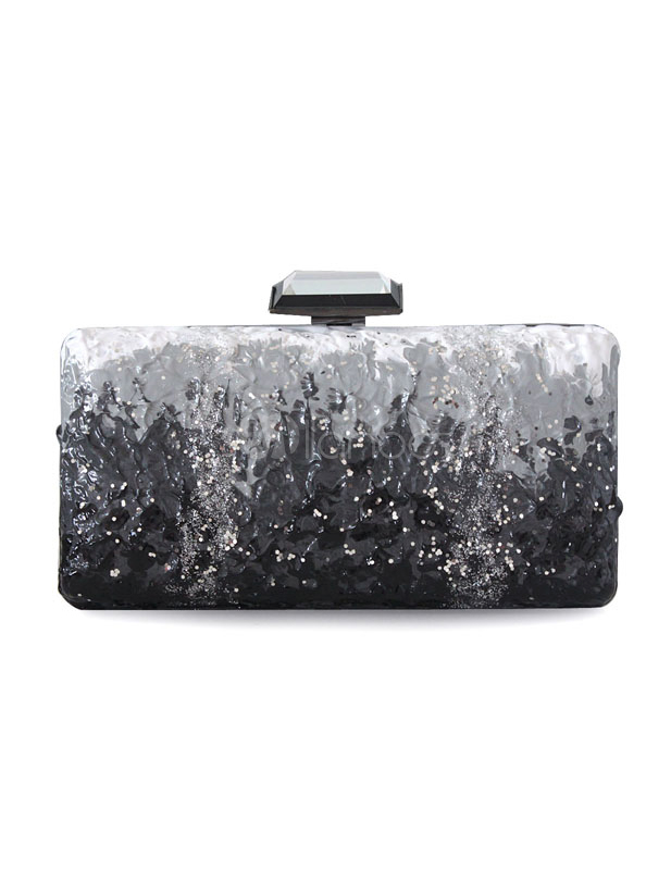 Shiny Horizontal Shape Acrylic Clutch Bag for Women - Milanoo.com