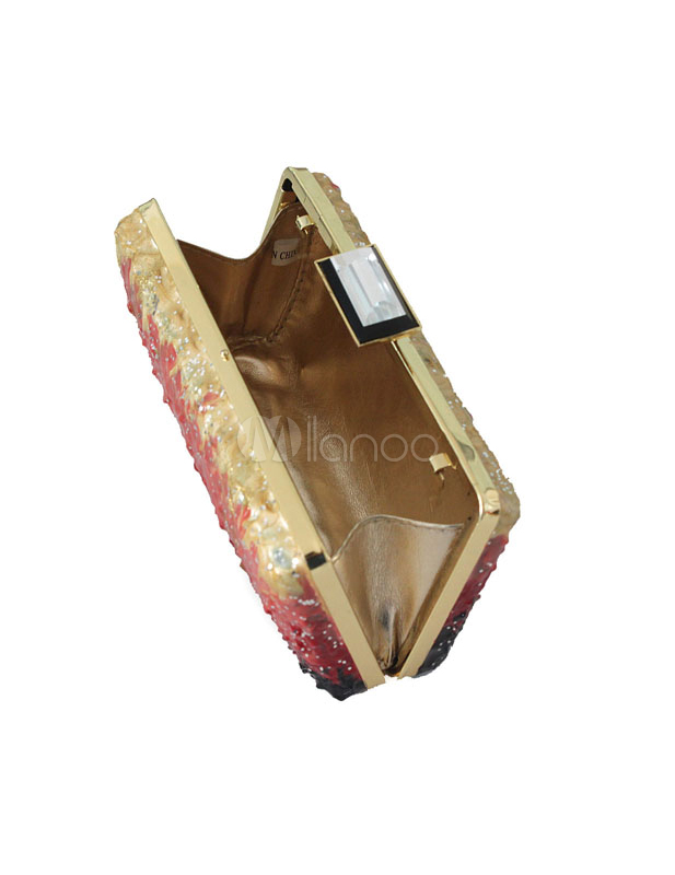 Shiny Horizontal Shape Acrylic Clutch Bag for Women