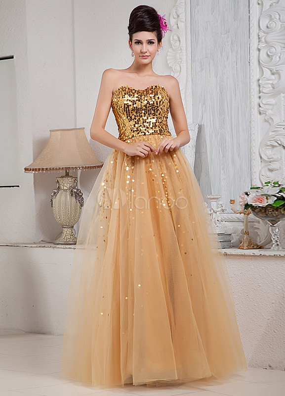 satin and net gown