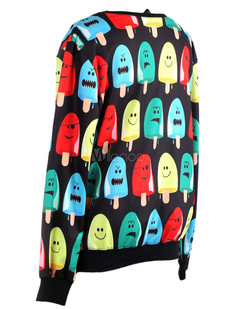 長い袖アニメ キャラクター プリント レディース スエット シャツをクールします Milanoo Jp