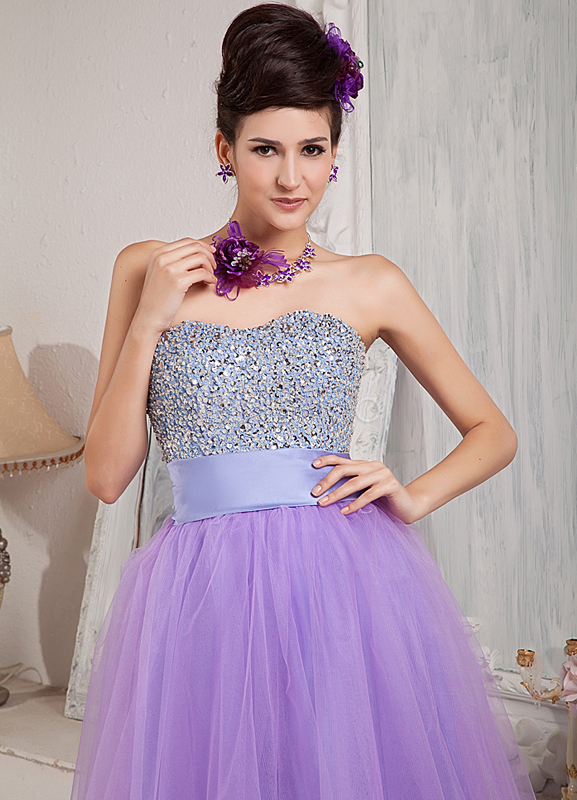 lilac sequin gown