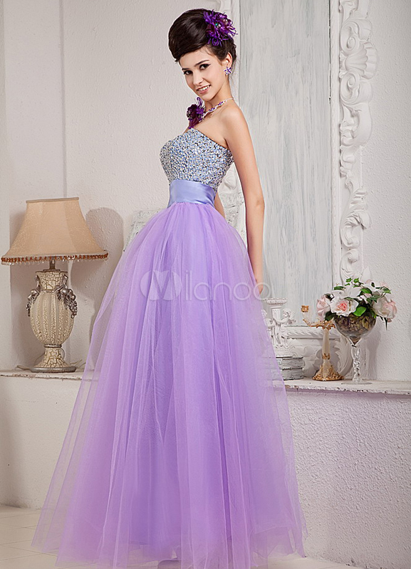 lilac sequin gown