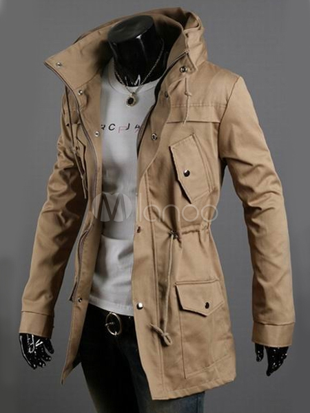 Daily Hoodie Design Pockets Cotton Blend Men's Coat - Milanoo.com