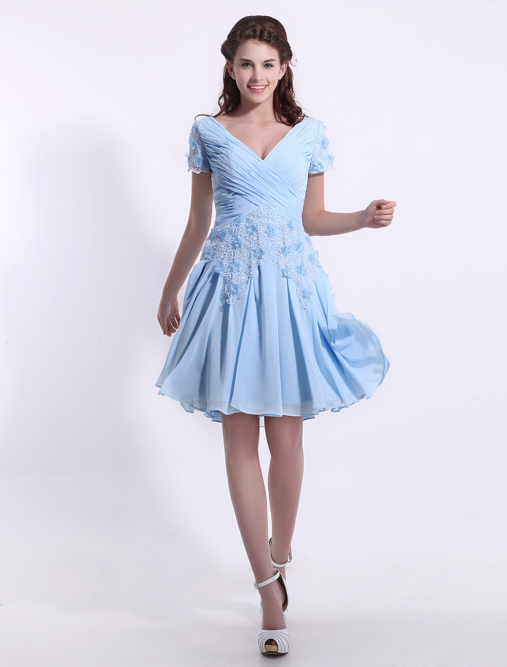 pale blue party dress