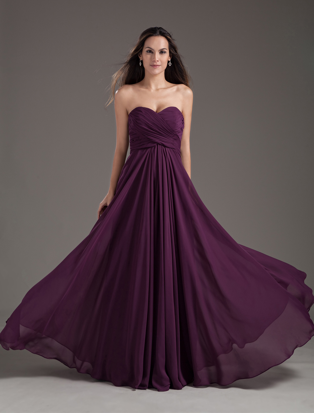 plum strapless dress