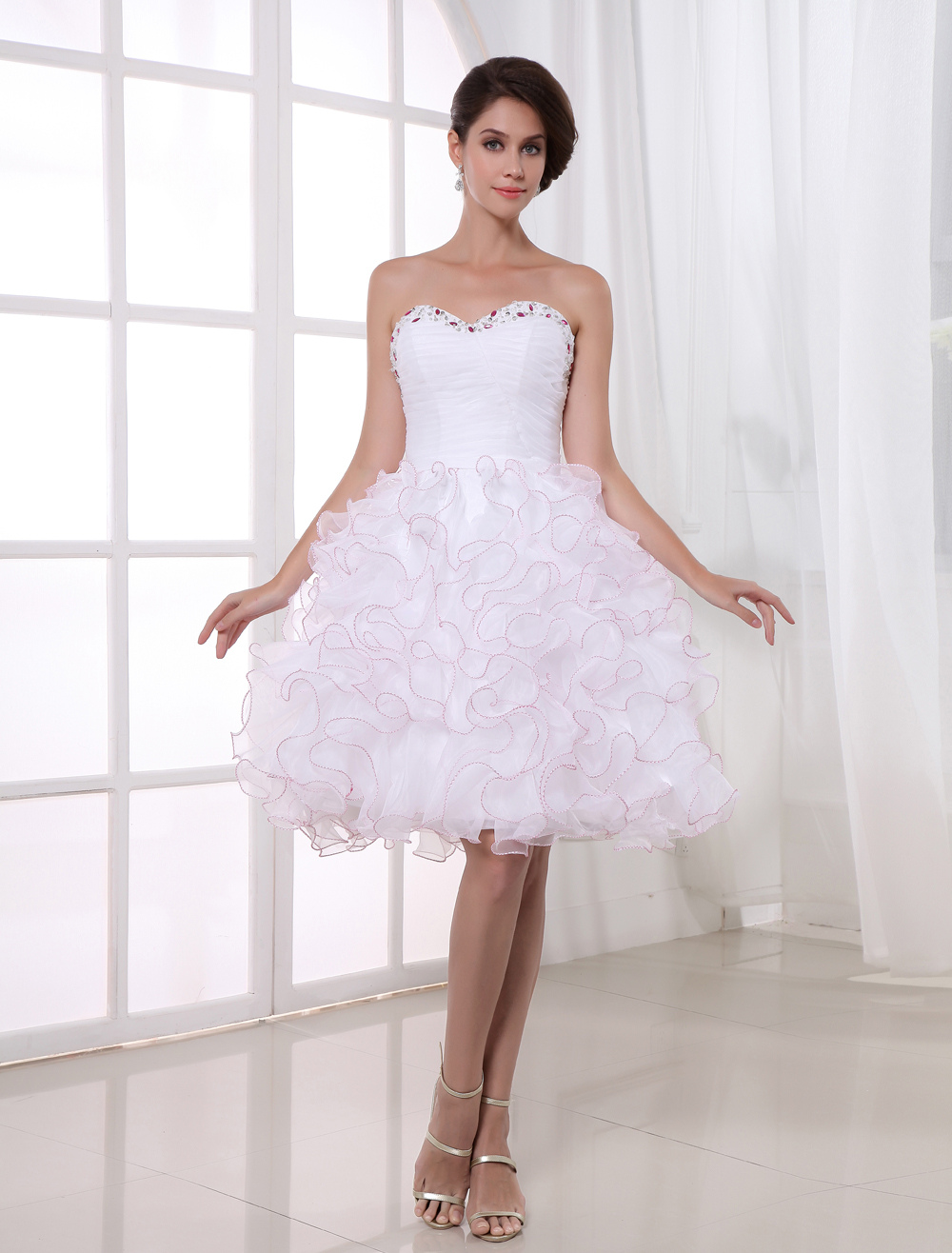 White Organza Prom Dress