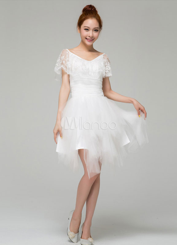 white tulle cocktail dress