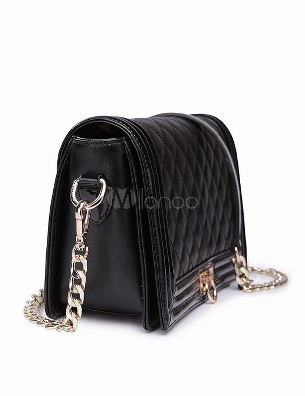 Plaid Quilted Cowhide Cross Body Bag - Milanoo.com