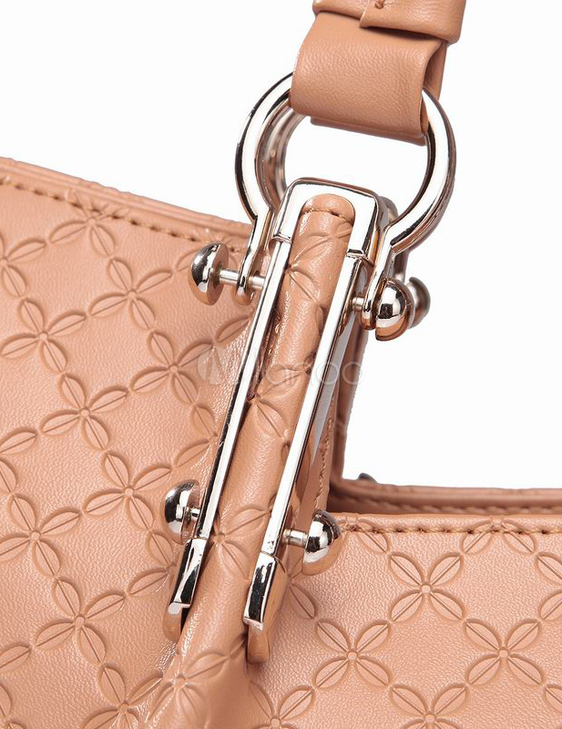 Casual Apricot Cowhide Tote Bag For Women