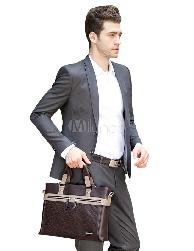 Formal Black Cowhide Fashion Tote Bag For Men - Milanoo.com