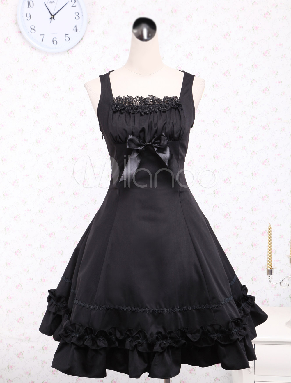 black cotton sleeveless dress