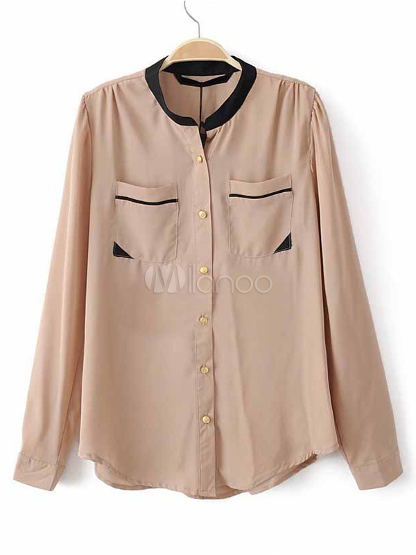 khaki chiffon blouse