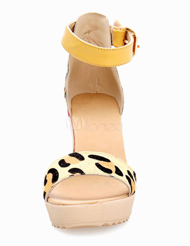 clarks leopard print wedge sandals
