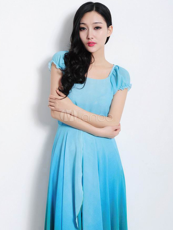 blue feather gown