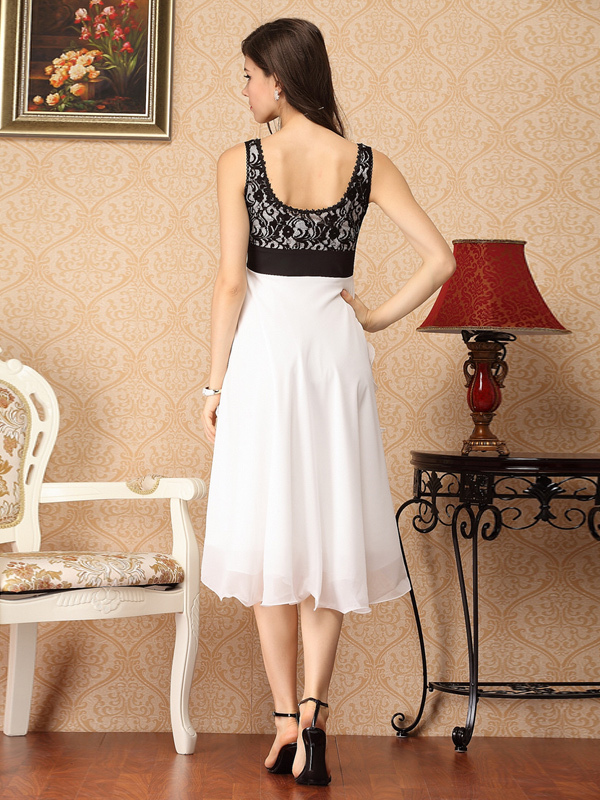 Deep VNeck Lace Scoop Neck Silk Womens Maxi Party Dress