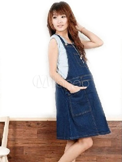 jean dress maternity