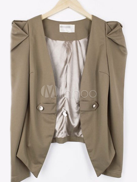 Pleated Leopard Print Blazer - Milanoo.com