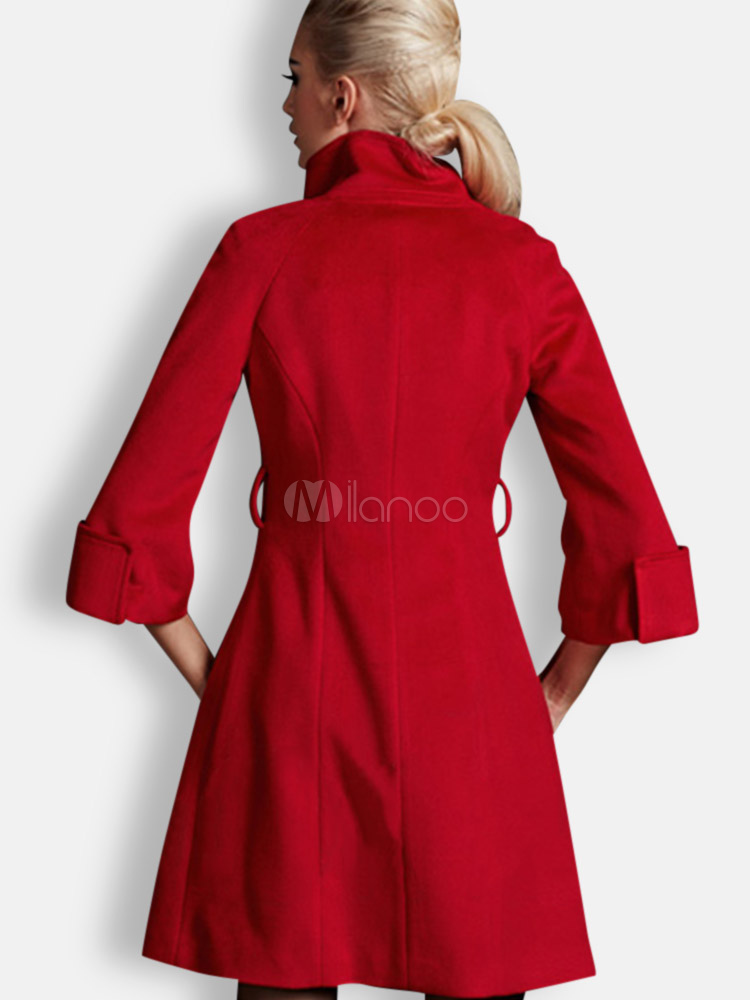 Red dress with sleeves wool jacket Red dress with sleeves wool jacket