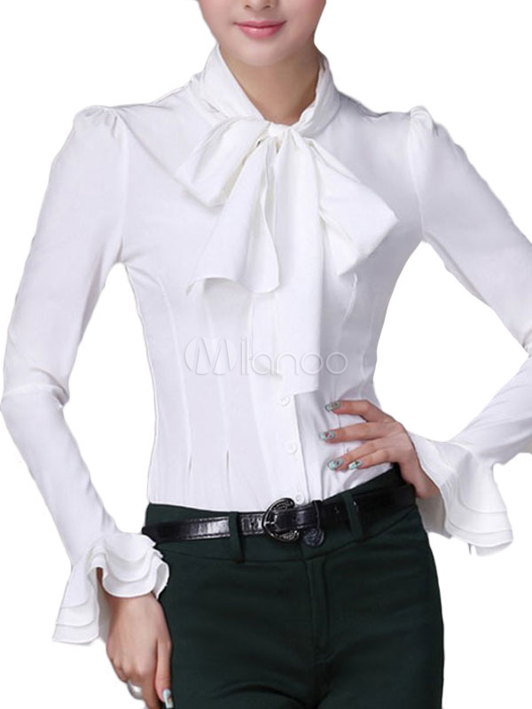 Long Sleeves Polyester Comfortable Woman S Blouse Milanoo Com