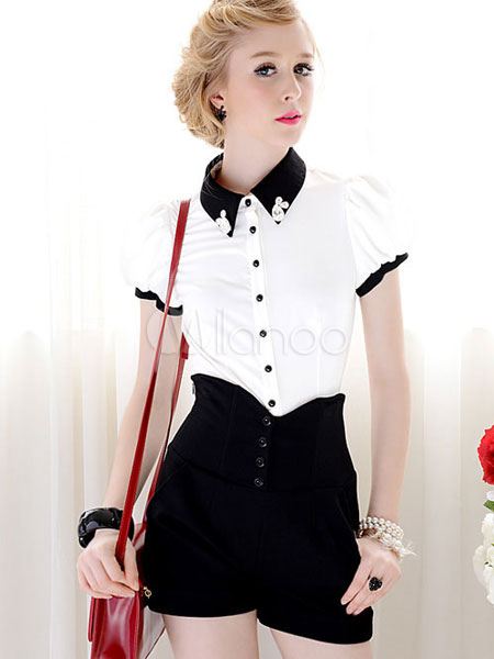 polyester short sleeve blouses