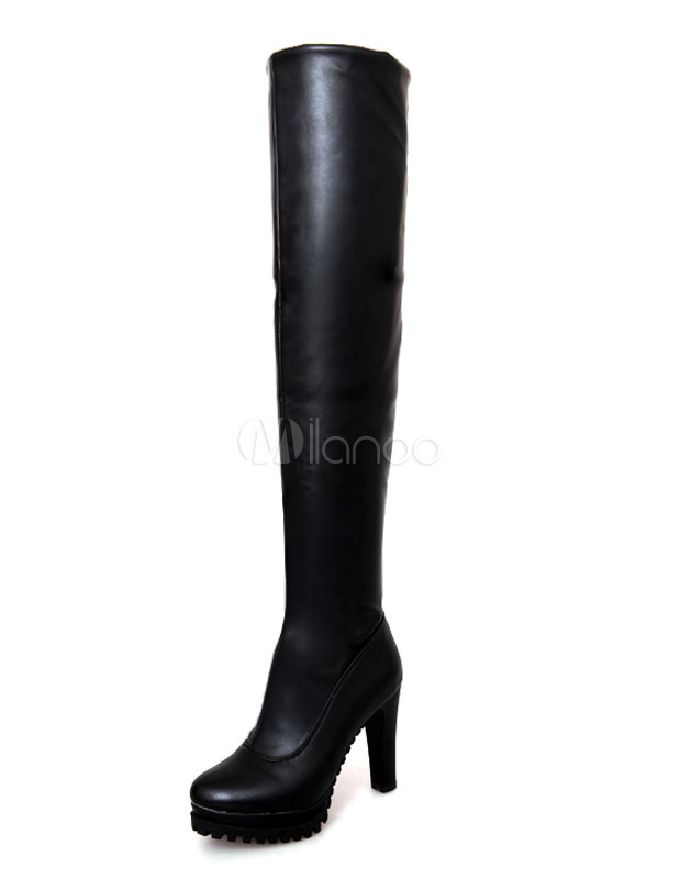 chunky heel over the knee boots