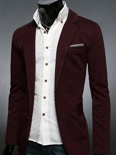 Business Casual Cotton Slim Fit Blazer Jacket For Men - Milanoo.com
