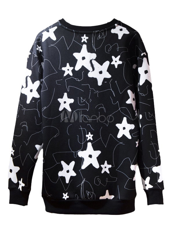 sweatshirt with stars on sleeves