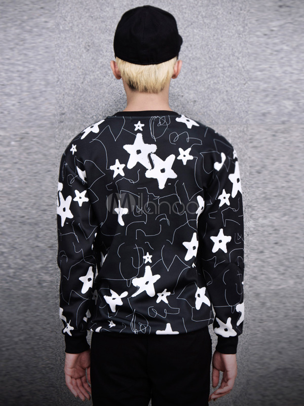 sweatshirt with stars on sleeves