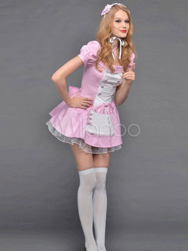 Pink Pockets Cotton Blend Womens Sexy Princess Costume